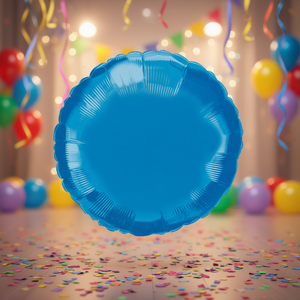 Globo Circular Metálico Azul de 81 cm para Fiestas de Cumpleaños, Diseño Party Love - Product Image 3