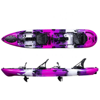 Vente chaude Bateaux À Rames Loisirs Canoë Pour La Pêche Pvc Kayak Pédale Drive personne seule kayak en plastique pour Lacs et Rivières