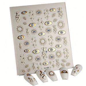 Pegatinas Autoadhesivas de Lámina Dorada para Decoración de Uñas, Novedad, Calcomanías Metálicas 5D para Uñas - Product Image 3