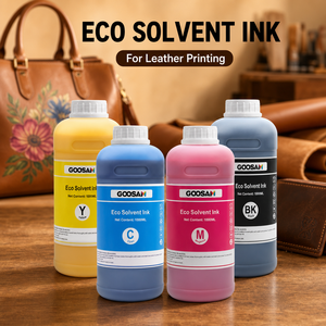 หมึกพิมพ์ ECO Solvent คุณภาพสูง ทนทานต่อการแตกร้าว สำหรับหนัง CMYK ใช้กับหัวพิมพ์ i3200 i1600 สำหรับงานพิมพ์สินค้าเครื่องหนังจำนวนมาก - Product Image 1
