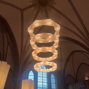 Lámpara de Araña de Cristal Ovalada Dorada LED de Múltiples Cabezas, Iluminación de Lujo para Escaleras en Espiral, Lámpara para Vestíbulo de Villa con Techo Alto - Product Image 2