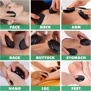 Natürliches Lavastein-<span class=keywords><strong>Massage</strong></span> set Bian <span class=keywords><strong>Stone</strong></span> Schwarz Gua Sha SPA <span class=keywords><strong>Massage</strong></span> Hot <span class=keywords><strong>Stone</strong></span> Tools Benutzer definiertes Jade Guasha Healthcare Massager <span class=keywords><strong>Kit</strong></span> - Product Image 4