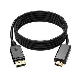 Factory Price 1.8m Display Port Male To HDMI Male Cable DP To HDMI Cable Adapter For PC Laptop Monitor TV Projector