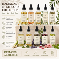 Collection d'huiles florales multi-usages - Néroli / Romarin / Menthe poivrée / Jasmin / Lavande / Rose pour les soins de la peau, des cheveux et des ongles