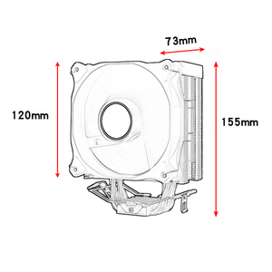 Enfriador de Aire para CPU QiuzAim Tower 4/6 Heat Pipe, Ventilador de Refrigeración PWM de Alto Volumen de Aire de 120 mm, Compatible con Plataformas LGA1700 X79 2011 1150 <span class=keywords><strong>I5</strong></span> I7 - Product Image 6