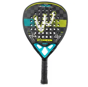 Camewin vendita calda pronta per la spedizione 18k carbonio Teardrop Carbon Paddle eva foam padel Tennis Racket De Padel