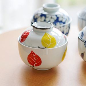 4 Inch Japanese Ceramic Stew <b>Pot</b> with <b>Lid</b>, Under-glaze Color <b>Small</b> Steaming Bowl for Egg, Bird's Nest and Soup - Product Image 4