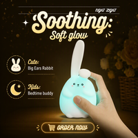 Nouveautés Lumières de lapin mignon Veilleuse en silicone Lampes en forme de lapin Lumières LED