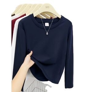 Blank <b>White</b> Luxury <b>Tshirts</b> Cotton T-Shirt T Shirt <b>Long</b> <b>Sleeve</b> Shirts for Women - Product Image 6