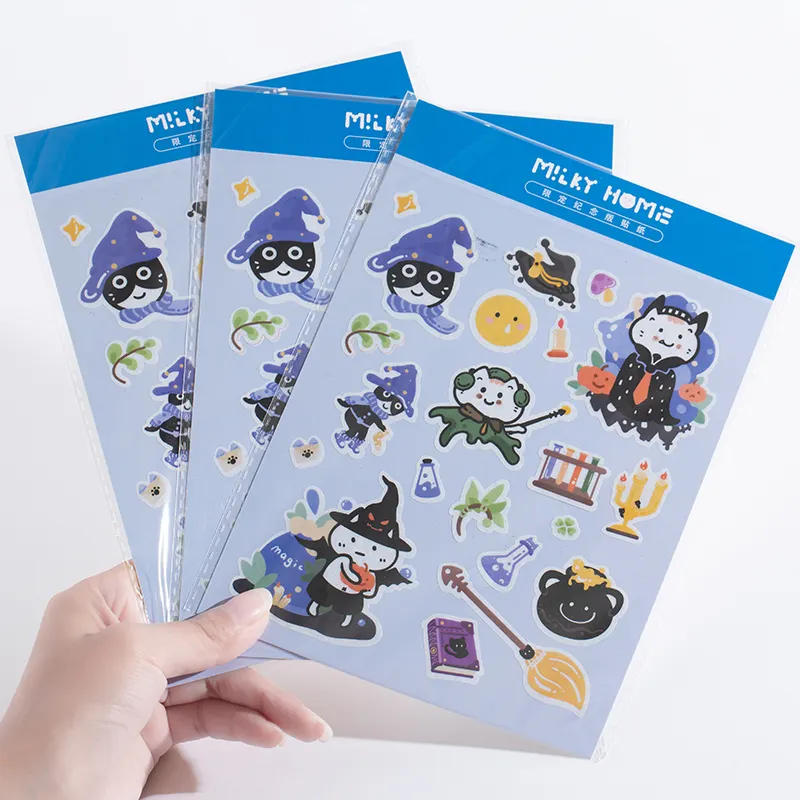 UV Custom Fancy Cartoon Self Adhesive Sheets Kiss Cut Kids Stickers Paper Labels Printing
