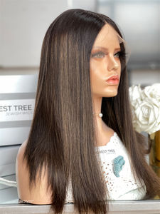 วิกผมลูกไม้ด้านหน้าแบบ HD สุดหรูผมทาสผมสีน้ำตาลพร้อมสีบลอนด์วิกผมคนยิว - Product Image 2