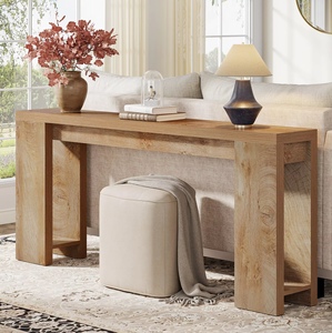 Console de style farmhouse extra longue en bois massif pour entrée, couloir, salon, hôtel - Vente en gros usine, personnalisable - Product Image 4