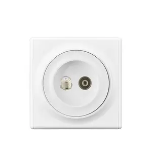Sirode 9211 Series Europe Standard Modern White Color 1 Gang TV And Satellite Signal Electric Wall Socket For Home