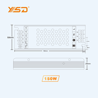 Alimentation LED simple en aluminium 150W, dimmable Triac 0-10V/1-10V CC, pour éclairage IP20, interrupteur étanche 24V/12V 12VDC