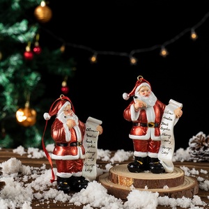 Pendentif de décoration d'arbre de Noël fait à la main nouveau ornement de résine de père Noël pour le bureau à la <span class=keywords><strong>maison</strong></span> pour le cadeau de fête - Product Image 4