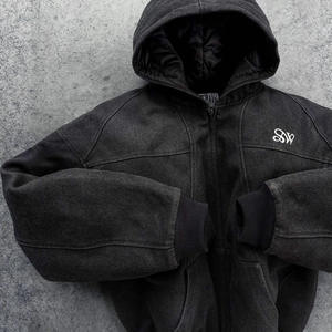 Veste à capuche décontractée et ample pour homme, style hip-hop américain, vintage, délavé, gothique, inspiré de la côte ouest. - Product Image 3