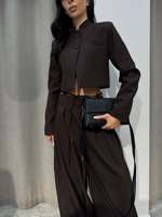 Costume de blazer pour femme de style européen et américain, haut de gamme, nouveau modèle printemps, ensemble deux pièces, pantalon large, haut à manches longues, tendance