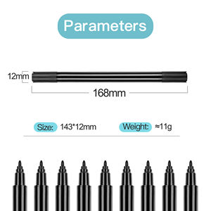 Marqueurs de tissu <span class=keywords><strong>noir</strong></span>-<span class=keywords><strong>Marqueur</strong></span> de tissu à double pointe permanent pour vêtements, stylos de peinture de tissu pour chemises, chapeaux, toile et textiles - Product Image 2