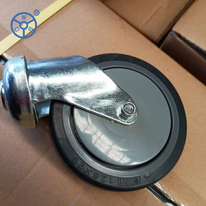 WBD Großhandel 150kg 4 Zoll TPR/PU Supermarkt Einkaufs wagen Rad Nachlauf - Product Image 3