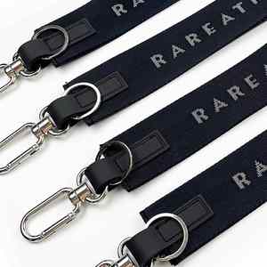 High End Custom Nylon Wrist Strap Lanyard Jacquard Printed Logo Metal Hook Short Keychain - Product Image 2