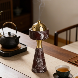 Bruciatore di Bakhoor in Travertino Naturale, Incensiere Arabo Mubkhar per Decorazione Casa e Hotel - Product Image 4