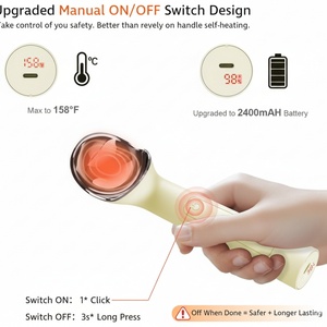 Cuillère à glace chauffante avec interrupteur marche/arrêt, cuillère à glace électrique rechargeable avec support, étanche IP67, température maximale de 158 degrés ℉ - Product Image 2