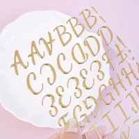 Autocollants personnalisés avec chiffres et lettres, feuille d'or, métal gonflé en mousse 3D, autocollant étanche de l'alphabet pour scrapbooking décoratif, bricolage