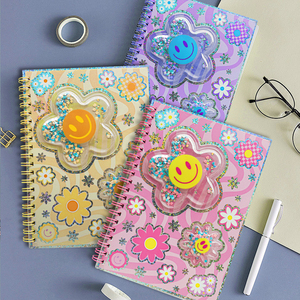 Tùy chỉnh trường xoắn ốc ràng buộc máy tính xách tay Tạp Chí <span class=keywords><strong>A4</strong></span>/A5 kích thước cho sinh viên với Dễ Thương Hoa giấy thiết kế bìa - Product Image 2