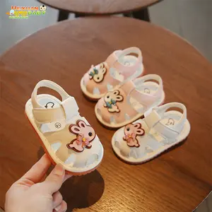 Baby Shoes Infant Sandals Non-slip Soft-Sole Flat Toddler Children First Walkers Shoes With Sound Summer Kids Lovely Sandals
