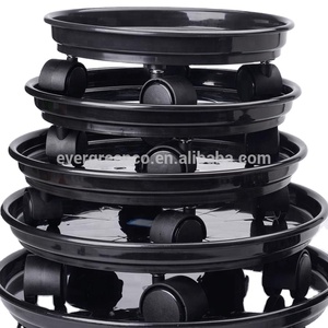 Maceta de Metal rodante para jardín y Patio, soporte de estante con rueda de rodillo giratoria, para plantas, Caddy, carrito, posavasos - Product Image 6