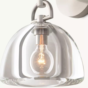 Modern Brass Wall <strong>Light</strong> <strong>Sconce</strong> with Clear Glass Dome Shade Contemporary Indoor Lighting Fixture for Hotel Living Room Bedroom - Product Image 3