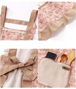 Tabliers floraux pour femmes avec poche, tabliers de cuisine doux pour femmes, tabliers de chef pour la cuisine et le jardinage, tablier en coton avec sangle réglable - Product Image 4