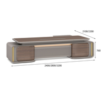 Bureau de direction moderne en bois pour PDG, Président, Directeur, avec chaise modulaire assortie