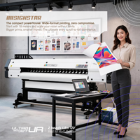 Impresora UV de rollo de alta velocidad SIGNSTAR FACTORY DIRECT UR-1802 de 1.8m, bajo costo operativo para lona, cuero y vinilo perforado.