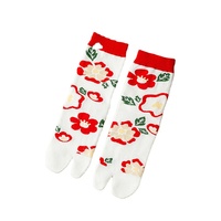 Nouvelles chaussettes Tabi japonaises en coton, mi-mollet, à deux orteils, jacquard, mignonnes et artistiques