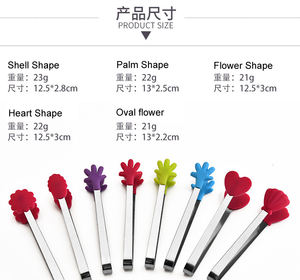 Different Shape and Colours 5 Inch Kitchen Baking Mini Cute <strong>Tongs</strong> with Silicone Clips for Serving Food Ice Cube <strong>Fruits</strong> Sugar - Product Image 3
