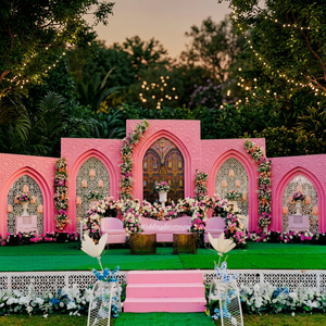 Elegant Wedding Stage Backdrop Floral <b>Arch</b> Decorative Panel Mandap Setup Party Hall Event <b>Decoration</b> Supplier - Product Image 1