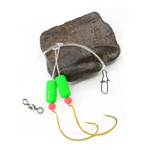 Gourami 6/12PCS用于冲浪捕鱼的盐水蓬帕诺钻机，带浮标的双滴蓬帕诺钻机，佛罗里达州海上冲浪捕鱼 - Product Image 1