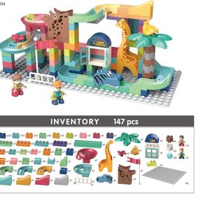 Khủng Long Xây Dựng Khối Bộ Nhựa 147Pcs Cuộn Bóng Trượt Theo Dõi Đồ Chơi Xây Dựng Khối Cho Trẻ Em Trò Chơi - Product Image 5