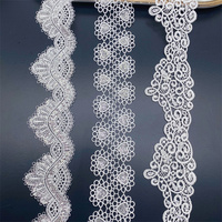 Robe de robe de mariée en dentelle à paillettes en polyester, accessoires vestimentaires en dentelle brillante, dentelle de broderie soluble dans l'eau