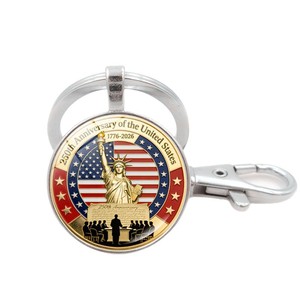 Porte-clés Souvenir Commémoratif de Luxe en Métal Personnalisé OEM, Édition Limitée, Breloque Émaillée Américaine Découpée - Product Image 5