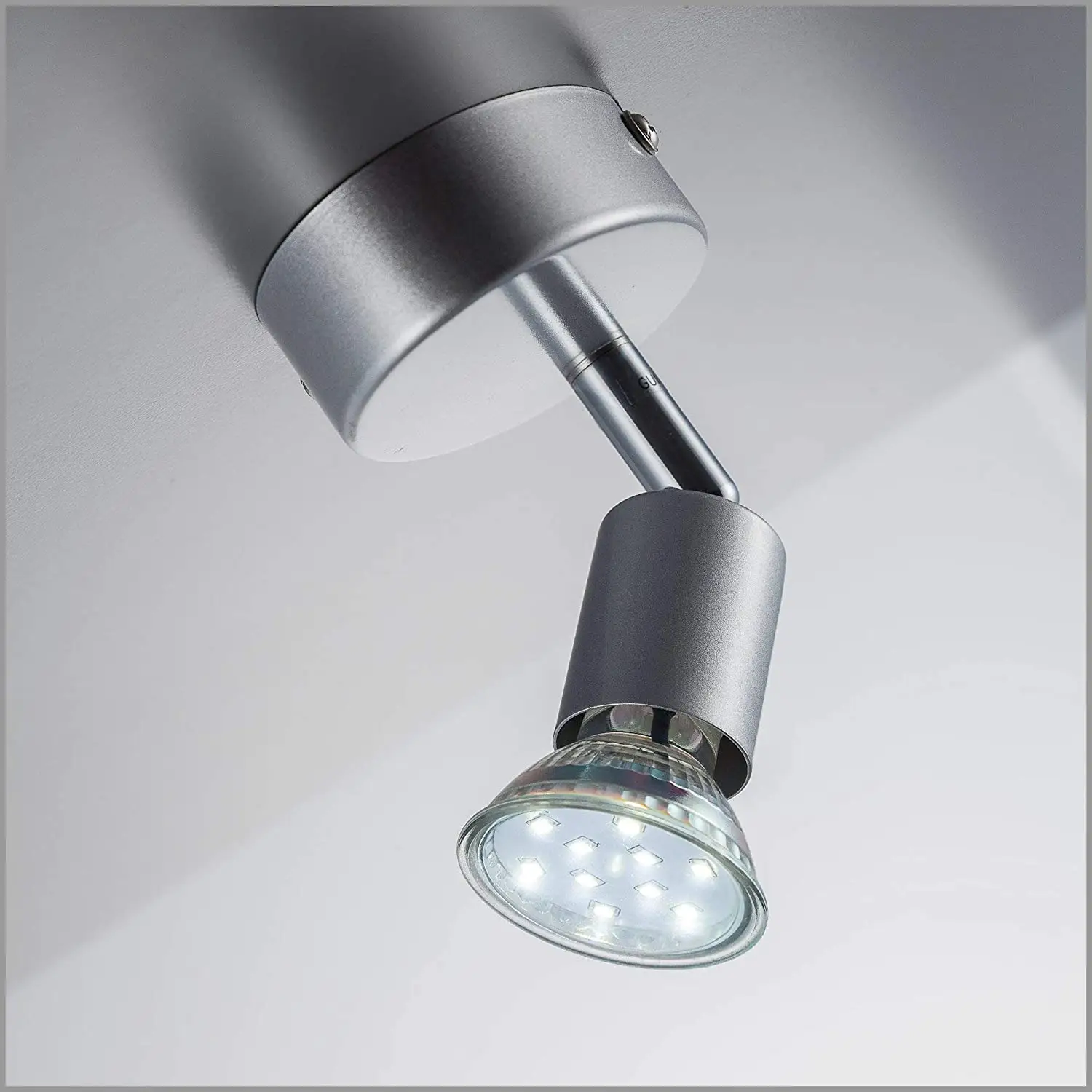 1 Spot lumineux LED encastrable pour le plafond, éclairage d'intérieur, lumière blanche chaude pivotante, 3 W GU10, offre spéciale