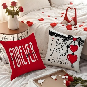 Federa Decorativa in Poliestere <span class=keywords><strong>con</strong></span> Motivo a Lettere Quadrate Stile Americano per San Valentino, per Soggiorno, Camera da Letto, Divano e Letto - Product Image 4