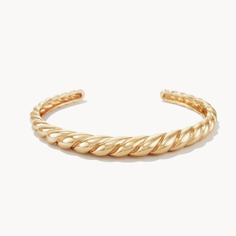 シルバー ゴールド カフバングル*5 ゴールドメッキ925スターリングシルバークロワッサンD meカフ