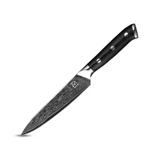 Cuchillos Messer 5英寸67层大马士革钢锻造雕刻水果刀G10手柄厨房蔬菜切割机实用刀