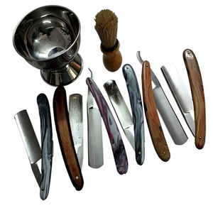 ASAP Professional Eco-Friendly Foldable Straight Shaving Razor Set Simple OEM Time Face Wood Handle Stainless Steel Blade Travel - Product Image 2