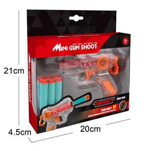 Pistola de juguete de alta calidad para niños, juego de balas de plástico transparente naranja, pistola de balas suaves