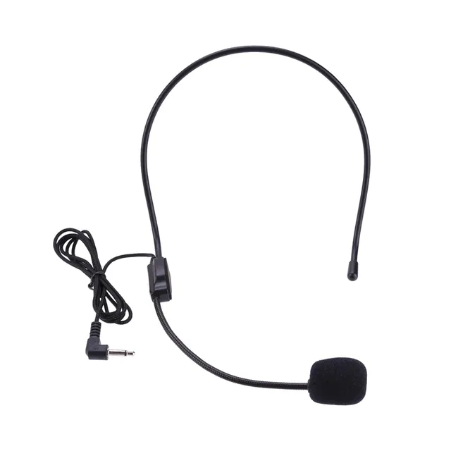 3.5mm Plug Headset Mic Head-mounted Portable Wired Headset Microphone Voice Amplifier Lightweight Over Head for Teaching Meeting