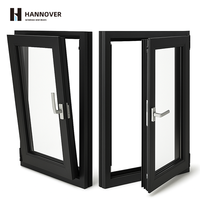Ventana Abatible y Giratoria de Aluminio Moderna Personalizada con Doble Acristalamiento Templado para Proyectos de Villas y Hoteles