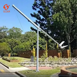 SLOER Custom Folding Mid Hinged Foldable Galvanized Double Single Arms 6m 7m 8m 9m 10m 11m 12m Lamp Post Street <strong>Light</strong> <strong>Pole</strong> - Product Image 1